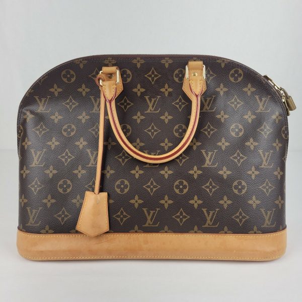 1 Louis Vuitton Alma Brown Monogram Coated Canvas Zipped Handbag