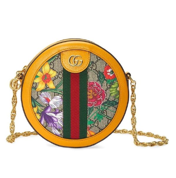 1 Gucci Ophidia Floral Coated Canvas Crossbody Chain Bag