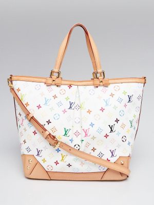 1 Louis Vuitton White Monogram Multicolore Sharleen GM Bag
