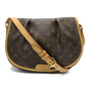 1 Louis Vuitton Menilmontant PM Shoulder Bag Monogram Canvas Brown LV