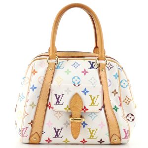 1 Louis Vuitton Priscilla Handbag Monogram Multicolor White