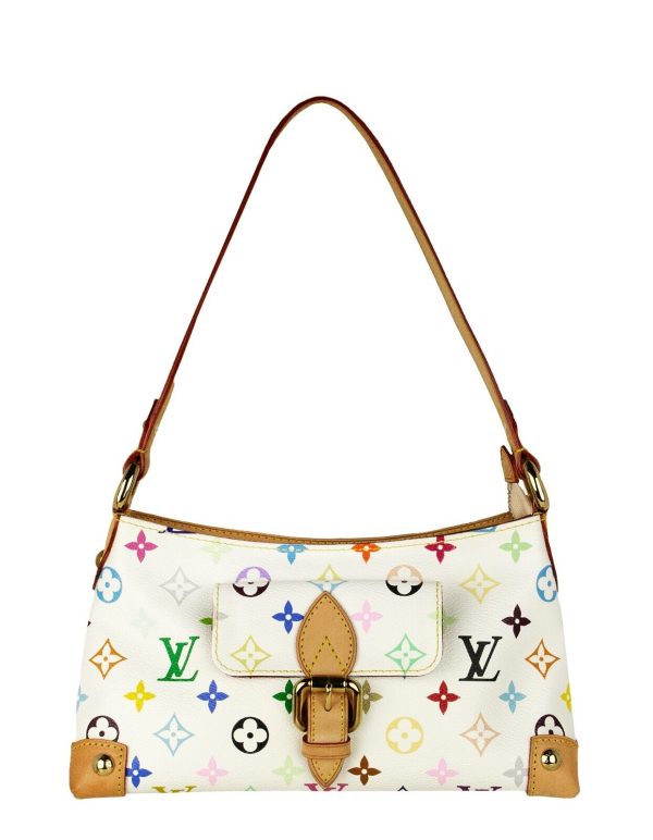 1 Louis Vuitton White Multicolor Monogram Eliza Shoulder Bag