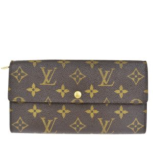 1 Louis Vuitton Porte Monnaie Credit Long Wallet Monogram Leather