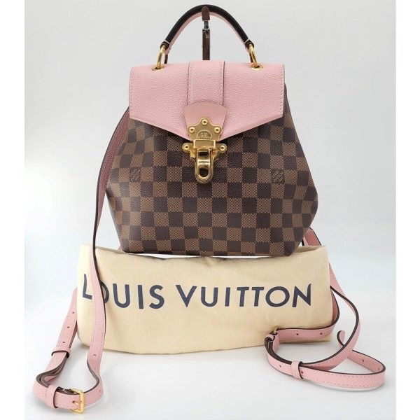 1 Louis Vuitton Clapton Backpack Damier Ebene Canvas Pink