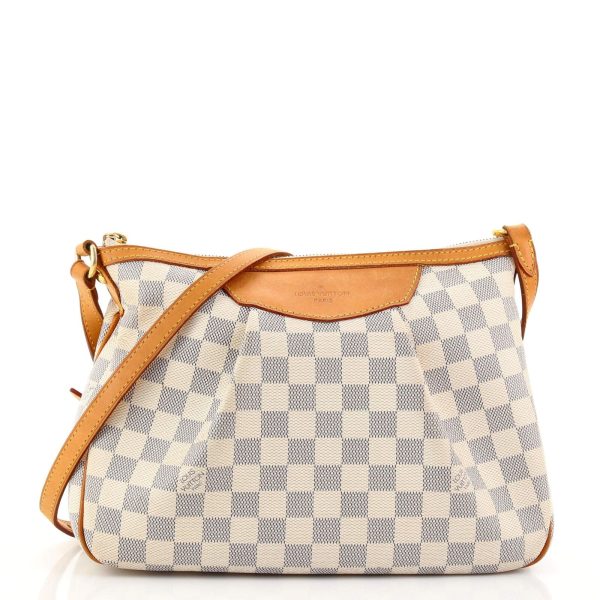 1 Louis Vuitton Siracusa Handbag Damier PM White