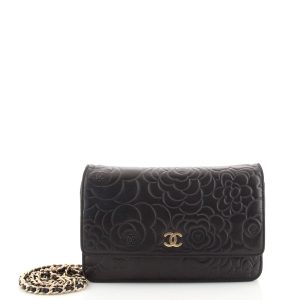 1 Chanel Wallet on Chain Camellia Lambskin Black