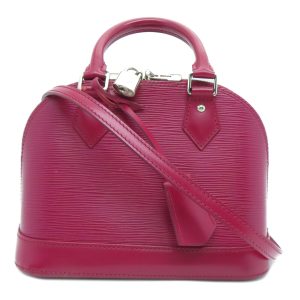 1 Louis Vuitton Alma BB Satchel Shoulder Handbag Epi Leather Red