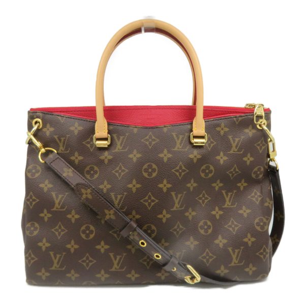 1 Louis Vuitton Pallas MM Satchel Shoulder Handbag Monogram Brown