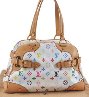 1 Louis Vuitton Monogram Multicolor Claudia Hand Bag White