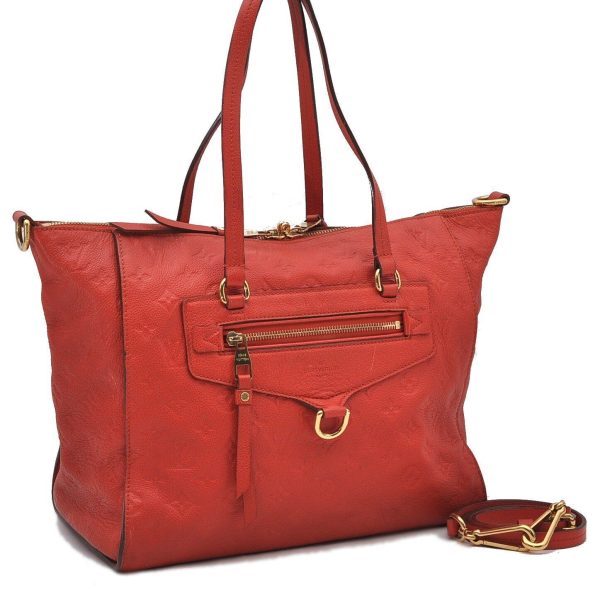 1 Louis Vuitton Monogram Empreinte Lumineuse PM Tote Bag Red