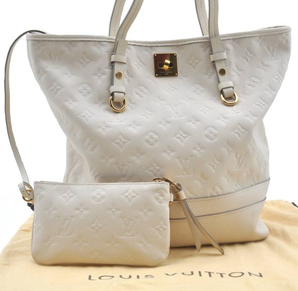 1 Louis Vuitton Monogram Empreinte Citadine PM Tote Bag White