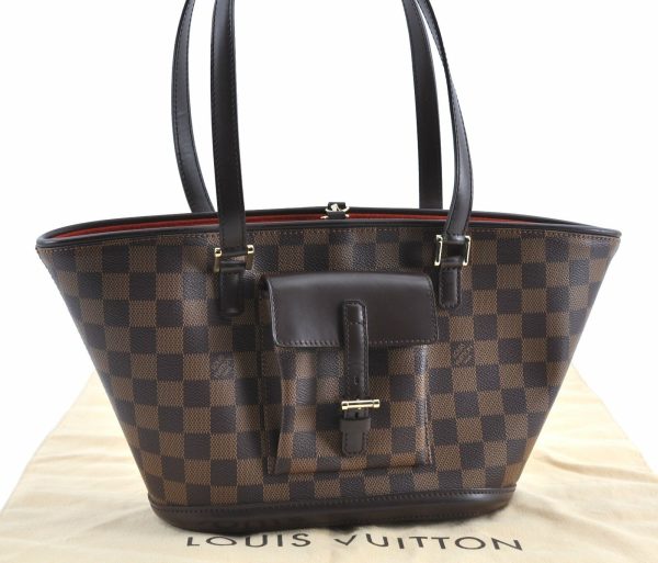 1 Louis Vuitton Damier Manosque PM Shoulder Tote Bag LV