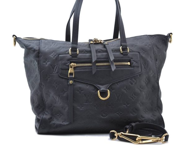 1 Louis Vuitton Monogram Empreinte Lumineuse PM Tote Bag Navy