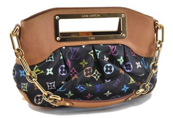 1 Louis Vuitton Judy PM Monogram Multicolor 2Way Hand Bag Black