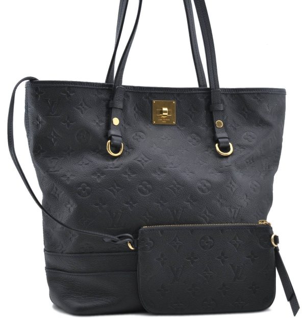 1 Louis Vuitton Monogram Empreinte Citadine PM Tote Bag Navy