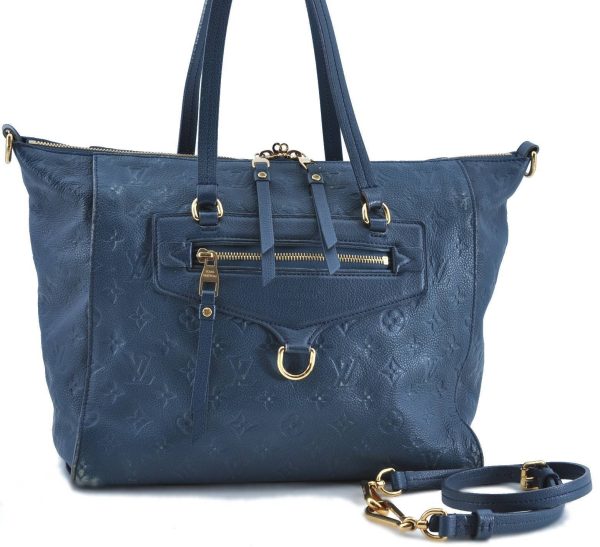 1 Louis Vuitton Monogram Empreinte Lumineuse PM Tote Bag Blue