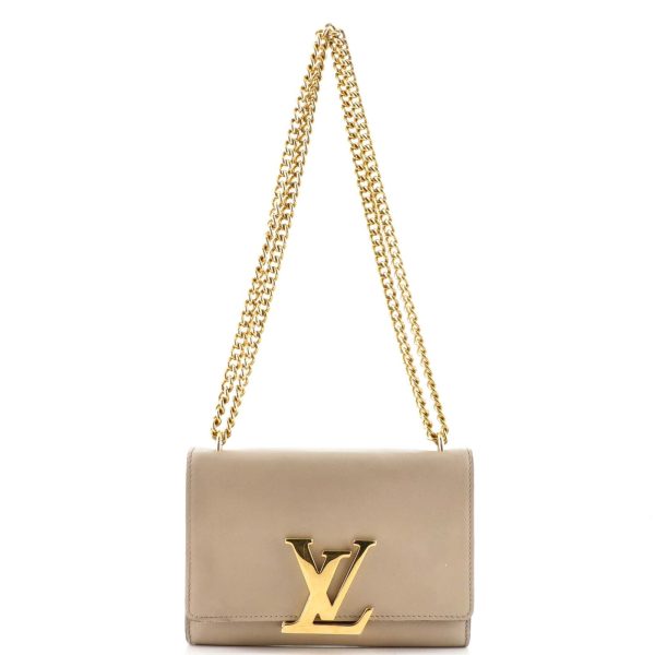 1 Louis Vuitton Chain Louise Clutch Leather MM Neutral