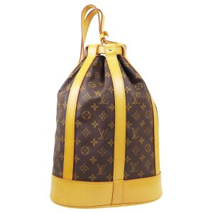 1 Louis Vuitton Randonnee Bucket Drawstring Bag PM Brown Canvas