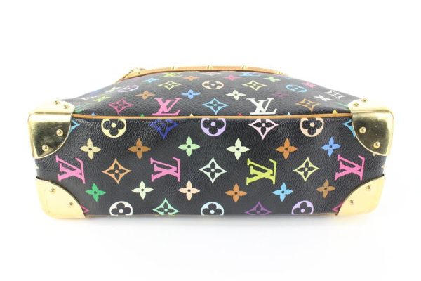 10 Louis Vuitton Black Monogram Multicolor Boulogne Hobo Bag Black