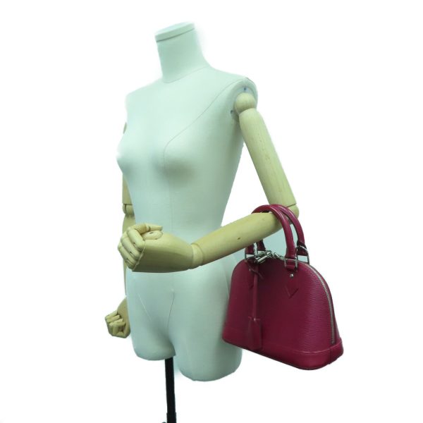 10 Louis Vuitton Alma BB Satchel Shoulder Handbag Epi Leather Red