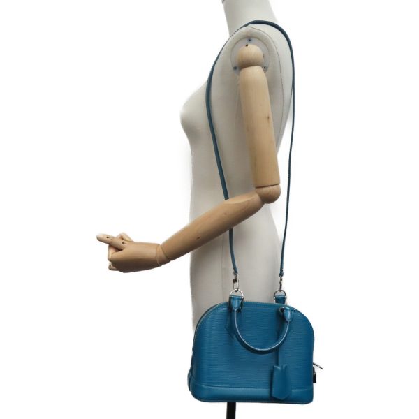 10 Louis Vuitton Alma BB Satchel Shoulder Handbag Epi Blue