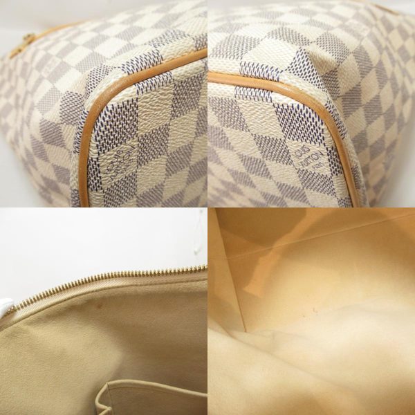 11 Louis Vuitton Saleya GM Hand Bag Damier Azur Canvas White