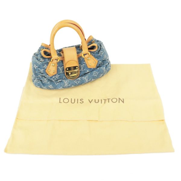 11 Louis Vuitton Monogram Denim Pleaty Hand Bag Blue