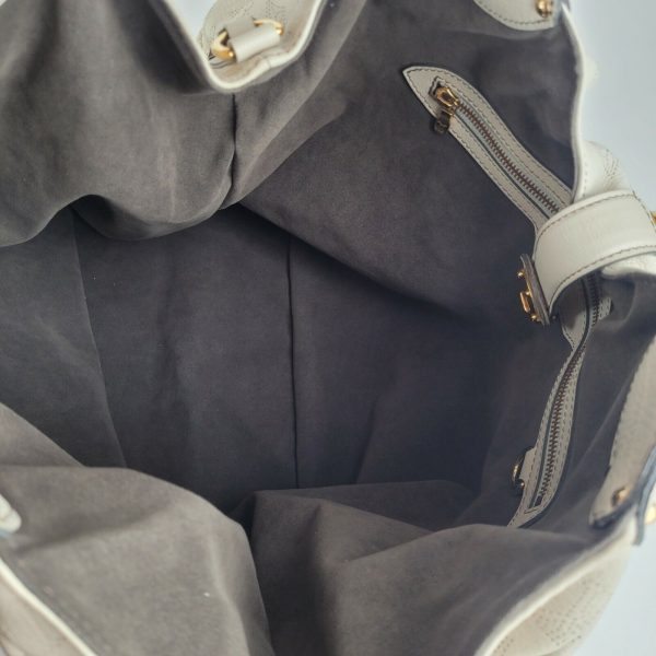 11 Louis Vuitton Mahina XL Off White Perforated Logo Leather Handbag