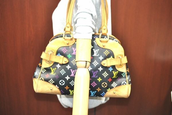 12 Louis Vuitton Monogram Multicolor Claudia Hand Bag Black