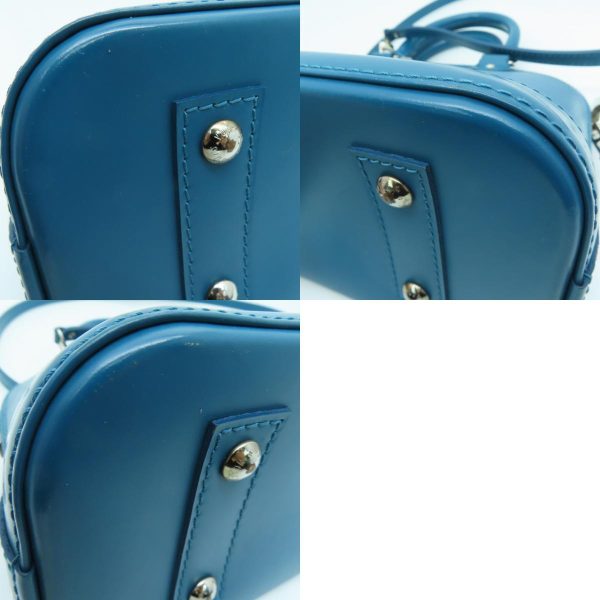 12 Louis Vuitton Alma BB Satchel Shoulder Handbag Epi Blue