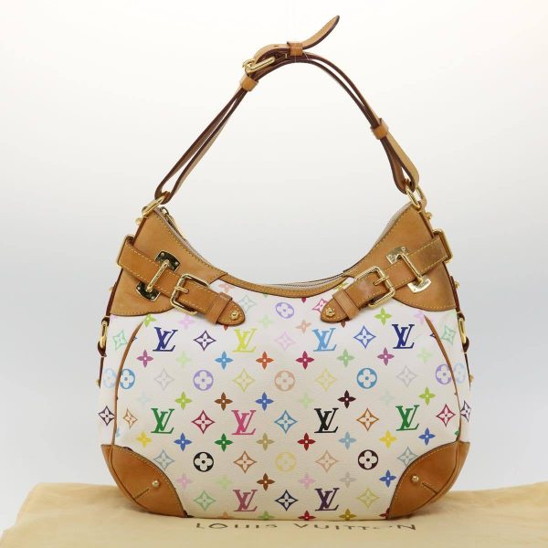 12 LOUIS VUITTON Monogram Multicolor Greta Hand Bag White