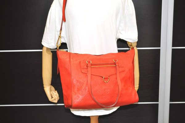 12 Louis Vuitton Monogram Empreinte Lumineuse PM Tote Bag Red