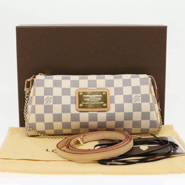 12 Louis Vuitton Damier Azur Eva 2way Shoulder Hand Pouch