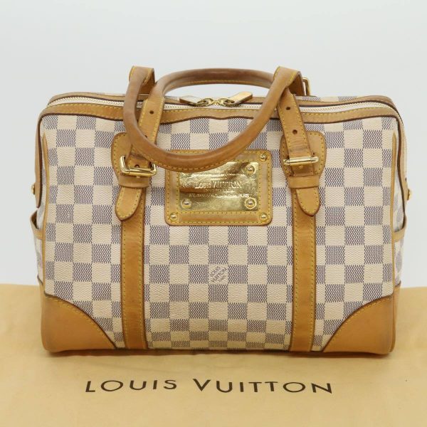 12 Louis Vuitton Damier Azur Berkeley Hand Bag LV Auth