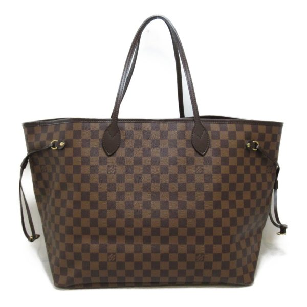 2 Louis Vuitton Neverfull GM Shoulder Tote Bag Damier Ebene