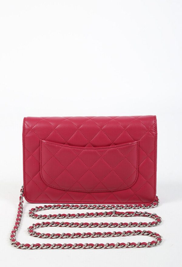 2 Chanel Wallet on Chain Red Quilted Lambskin Leather CC Crossbody Bag
