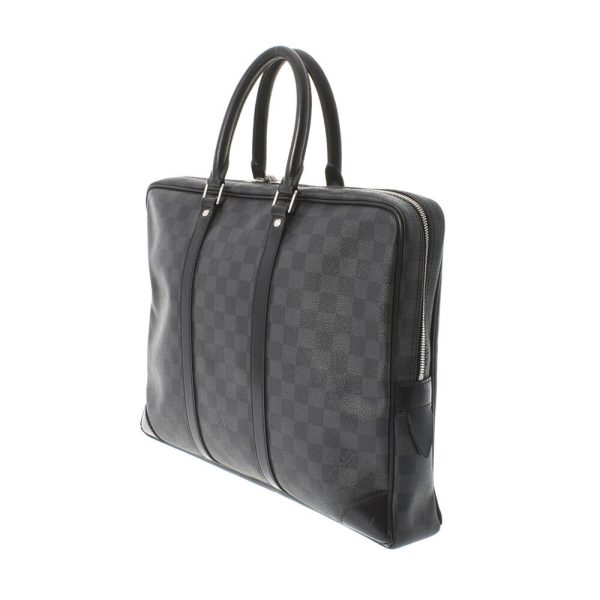 2 LOUIS VUITTON Porte Documents Voyage Bag Damier Graphite