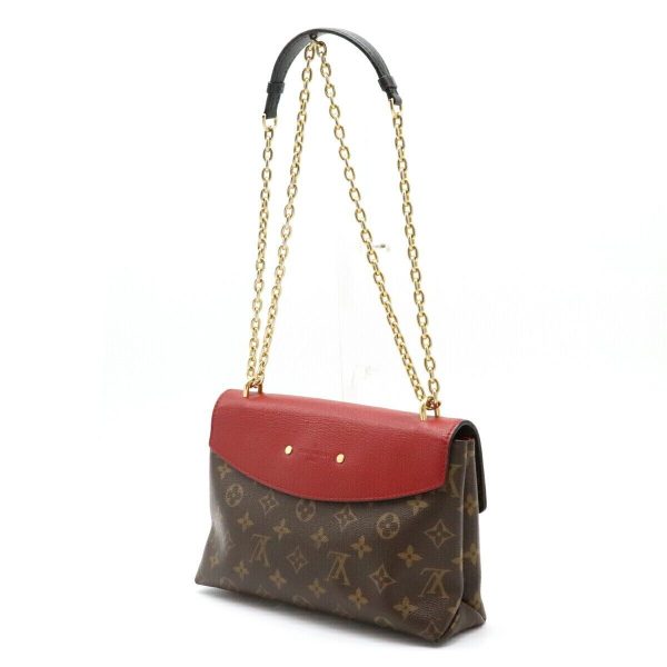 2 Louis Vuitton Saint Placide Chain Shoulder Bag Monogram Cerise Red