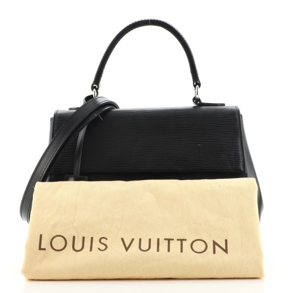 2 Louis Vuitton Cluny Top Handle Bag Epi Leather BB Black