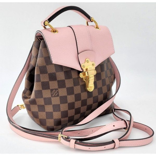 2 Louis Vuitton Clapton Backpack Damier Ebene Canvas Pink