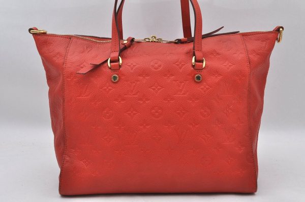 2 Louis Vuitton Monogram Empreinte Lumineuse PM Tote Bag Red