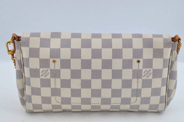 2 Louis Vuitton Damier Azur Favorite MM Shoulder Clutch Bag