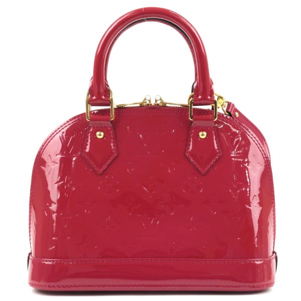 2 Louis Vuitton Monogram Vernis Alma BB 2Way Bag Rose Indien red