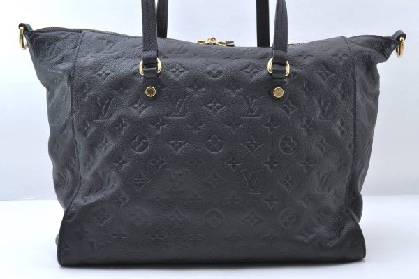 2 Louis Vuitton Monogram Empreinte Lumineuse PM Tote Bag Navy