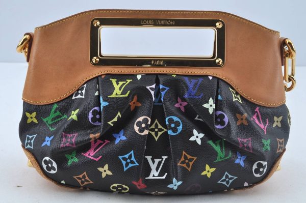 2 Louis Vuitton Judy PM Monogram Multicolor 2Way Hand Bag Black