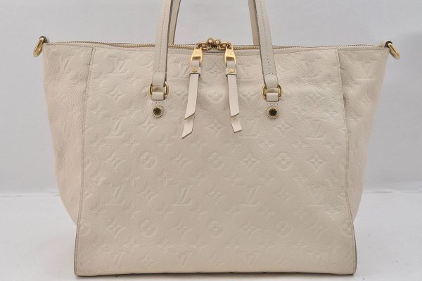 2 Louis Vuitton Monogram Empreinte Lumineuse PM Tote Bag White