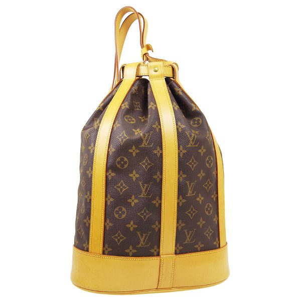 2 Louis Vuitton Randonnee Bucket Drawstring Bag PM Brown Canvas