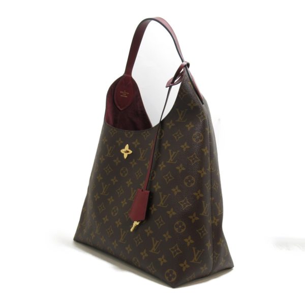 3 Louis Vuitton Flower Hobo Shoulder Bag Monogram Leather Bordeaux