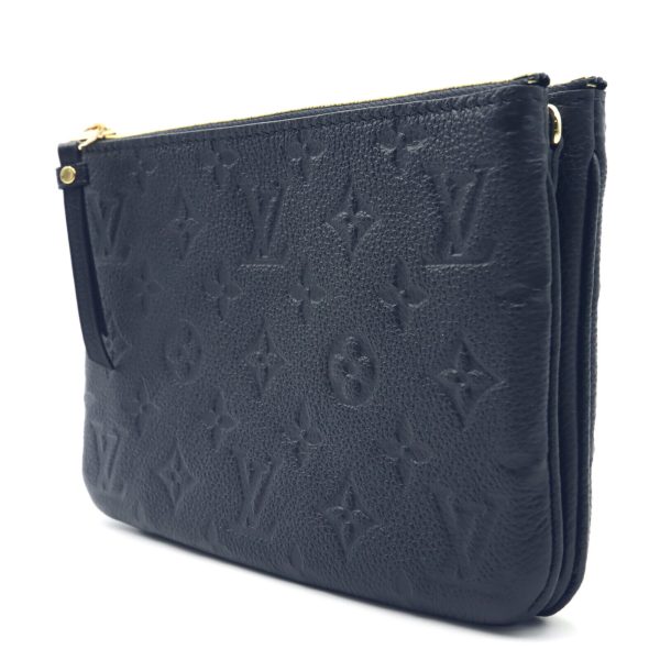 3 Louis Vuitton Pochette Double Zip Shoulder Bag Monogram Empreinte Black