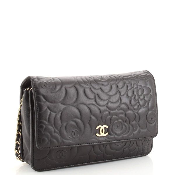 3 Chanel Wallet on Chain Camellia Lambskin Black